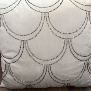 Scott Living grey beaded pillow NWT